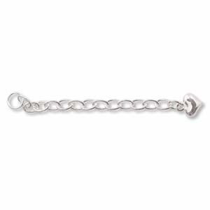 Extension Chain 2 inch with Heart Drop Sterling Silver (1 piece)